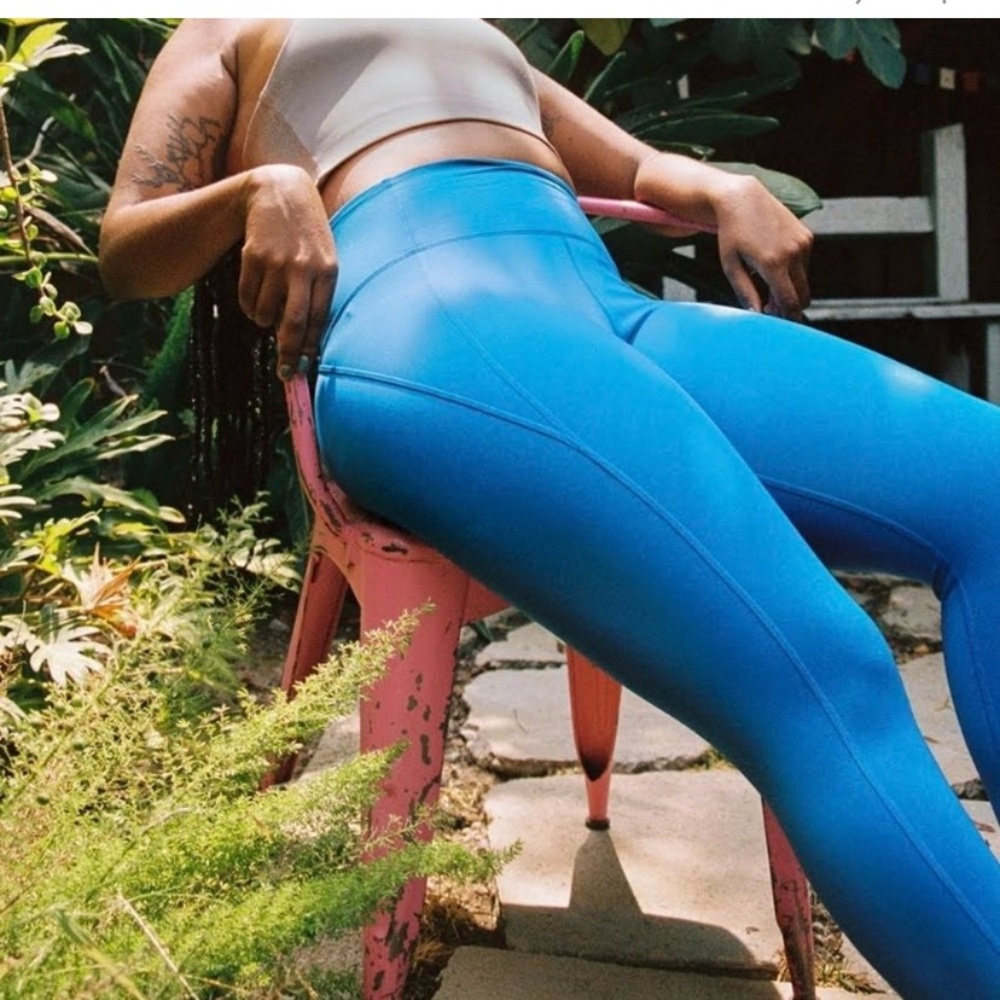 Girlfriend Collective Rare Lapis Royal blue Leggings 23.5” - Picture 2 of 11